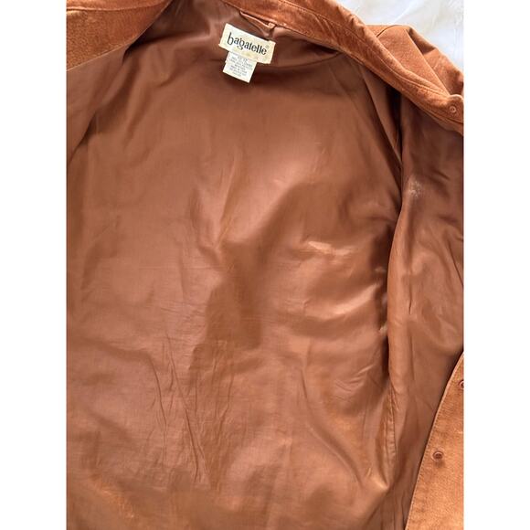 Bagatelle Vintage Suede Leather Shirt Jacket (Shacket) Soft Tan Western - Picture 10 of 11